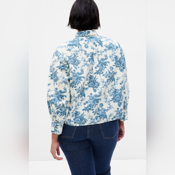🏵️💚 Gap × LoveShackFancy Organic Cotton Cropped Shirt - Picture 2 of 10